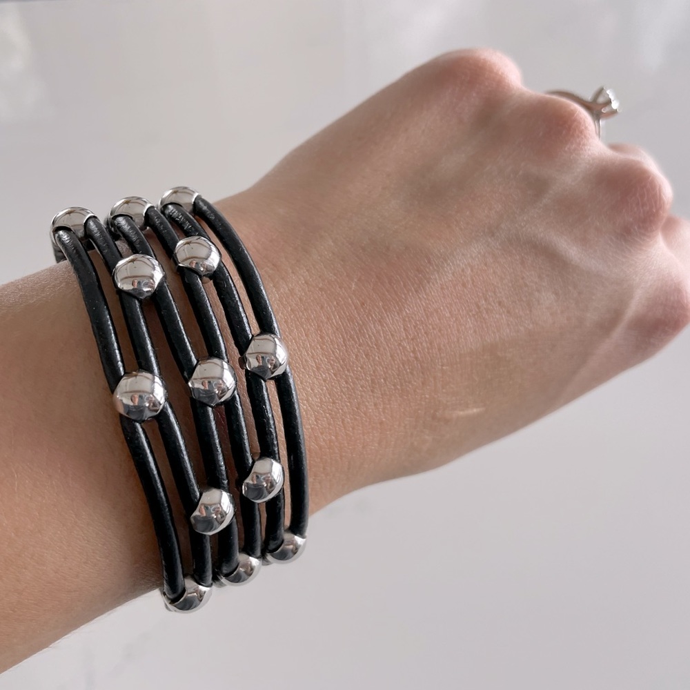 Leather and steel cuff